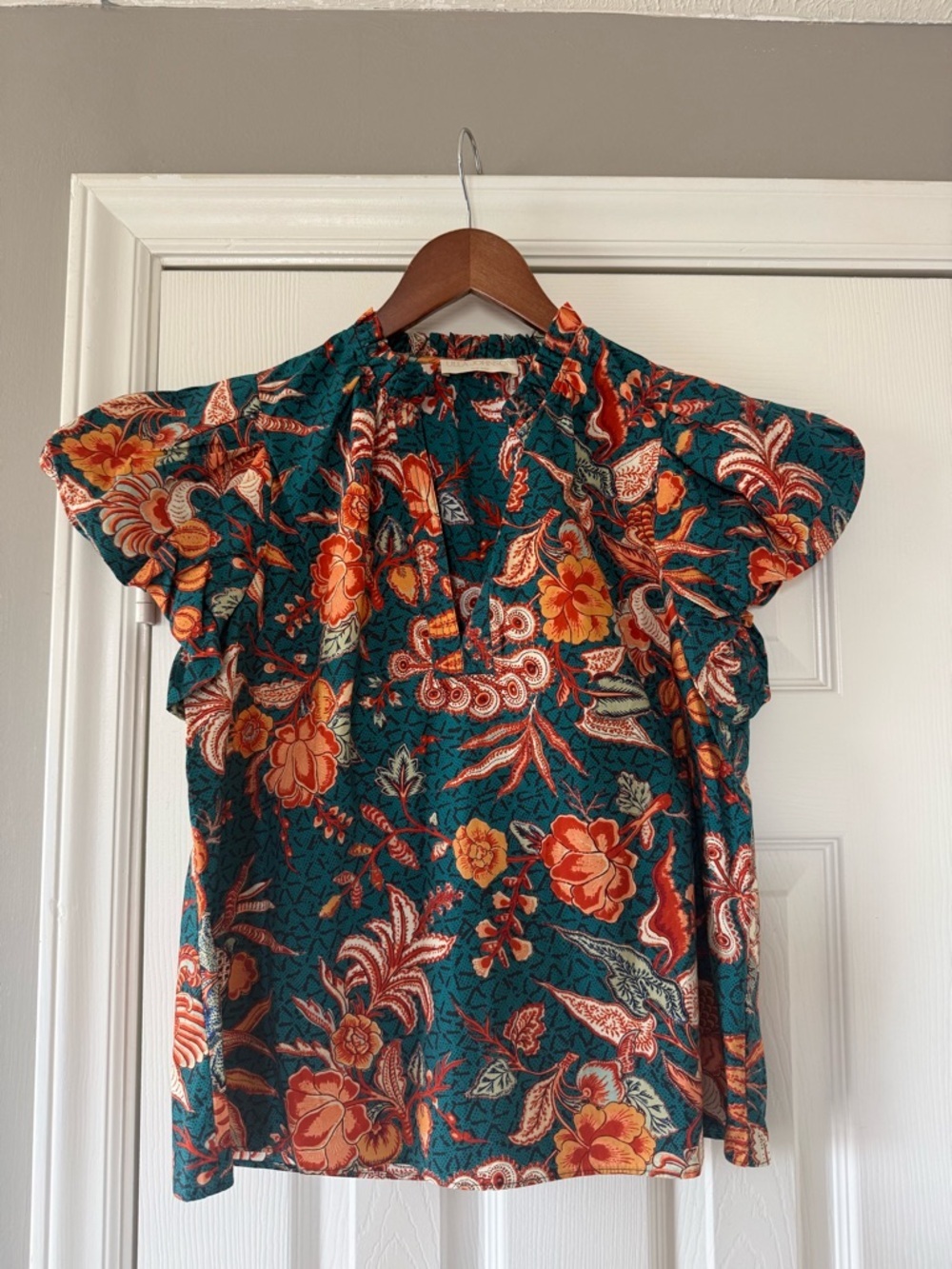 Ulla Johnson Women’s Evelyn Top Delphinium Print Size 2 - Picture 3 of 11